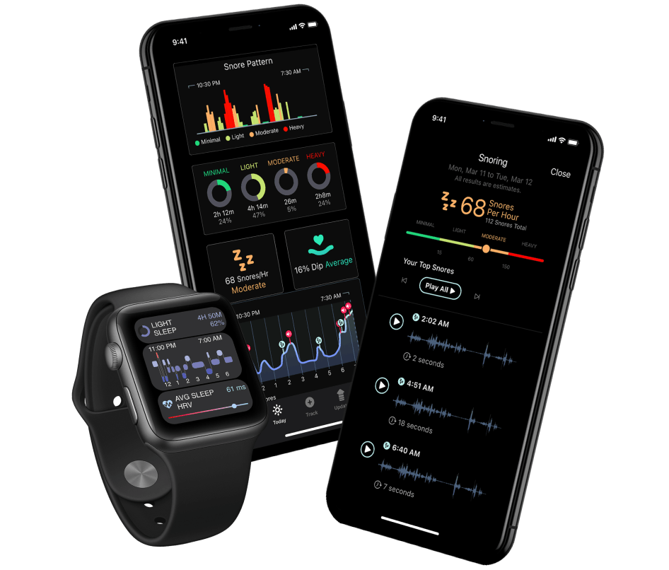 SleepWatch snoring features on iPhone and Apple Watch